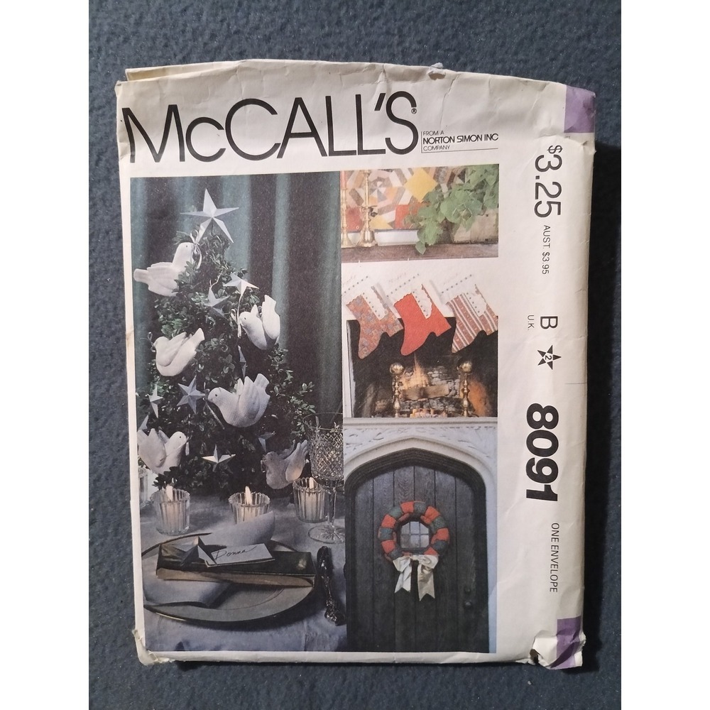 McCall's 8091 Christmas Holiday Decor Sewing Pattern Angel Santa Dove Bear
